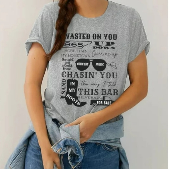 Teeruto Country Legend Song Titles Chasin’ You Wasted On You T-Shirt Size S - Picture 5 of 10